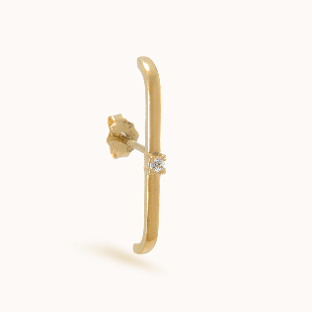 Boucle d'oreille Puce dorée or 24 carats