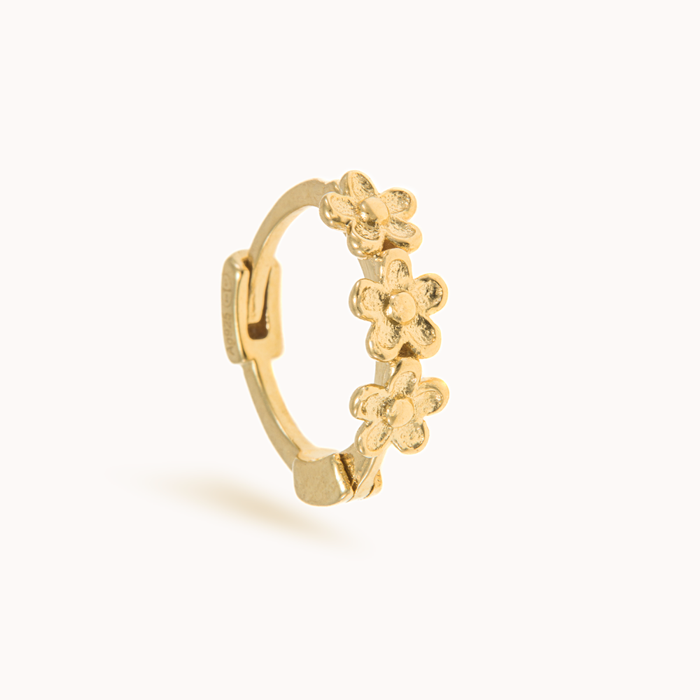 Boucle d'oreille Créole dorée or 24 carats