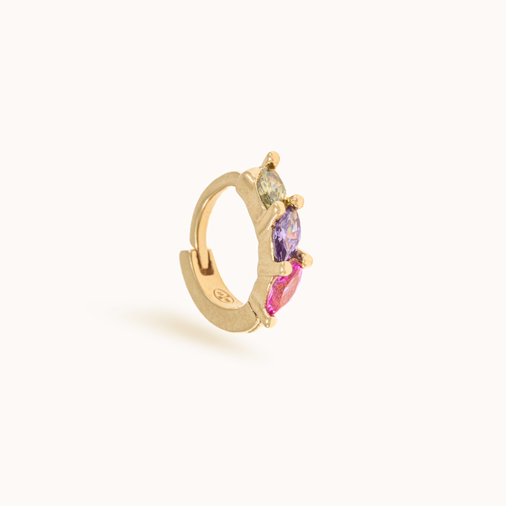 Boucle d'oreille Créole dorée or 24 carats