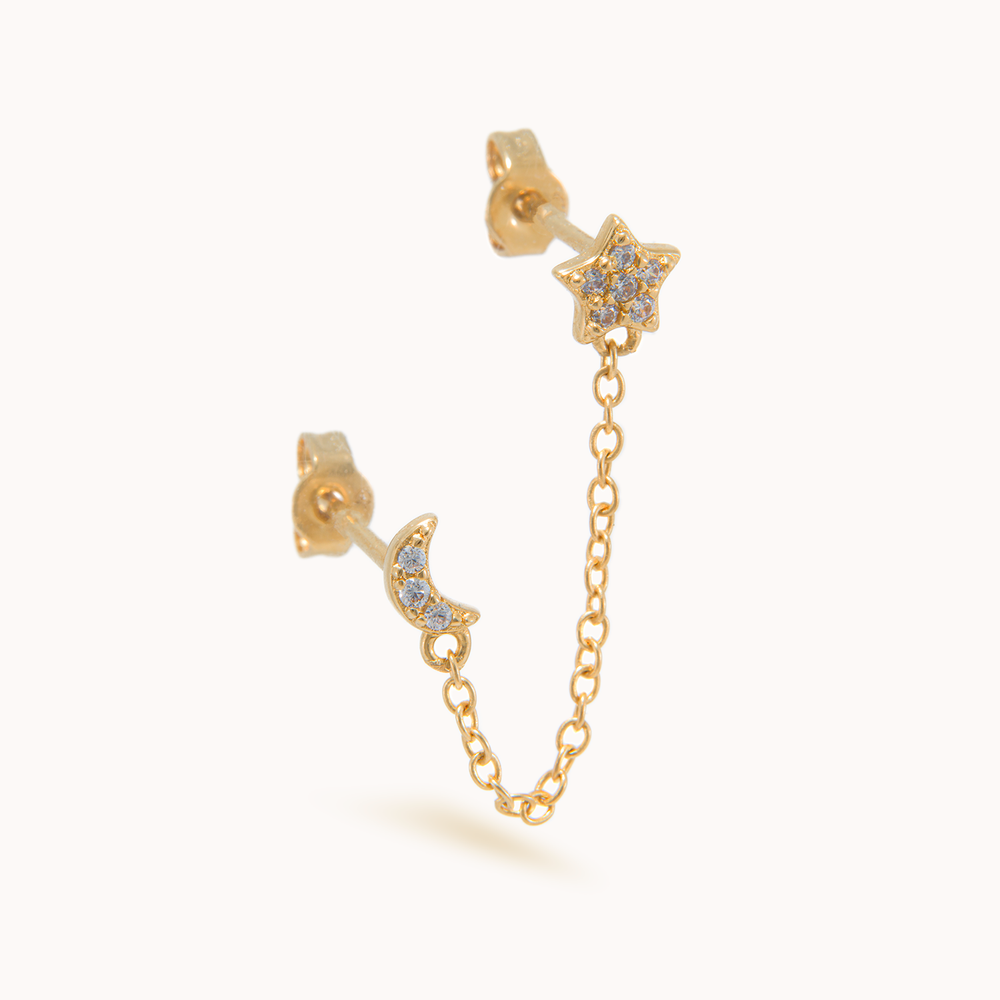 Boucle d'oreille Puce dorée or 24 carats