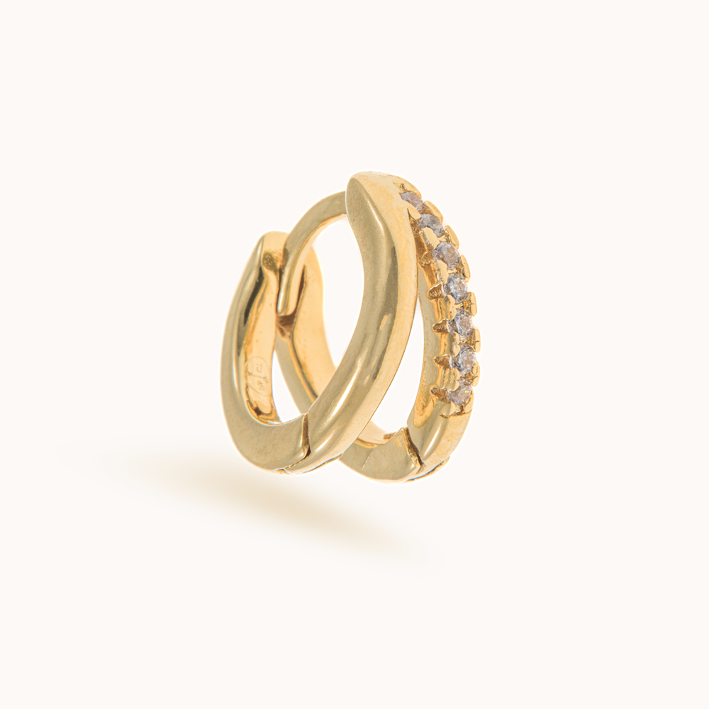 Boucle d'oreille Créole dorée or 24 carats