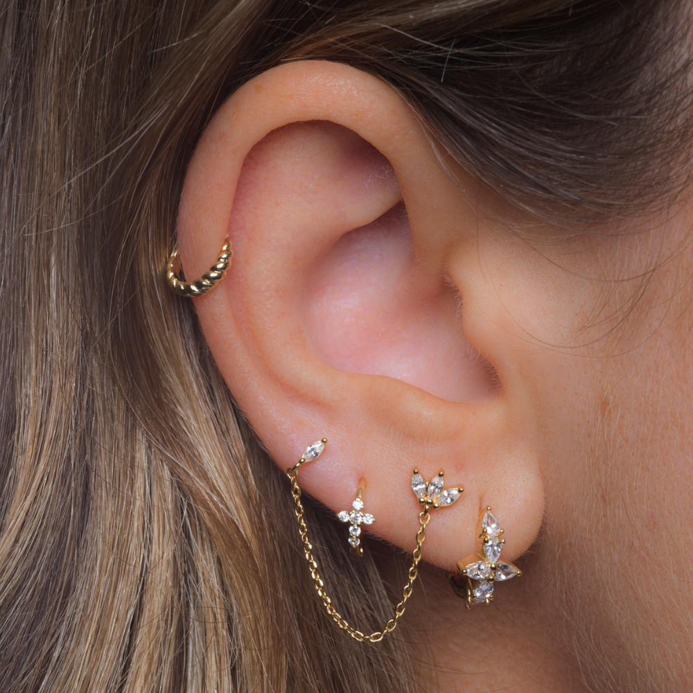 Boucle d'oreille Créole dorée or 24 carats