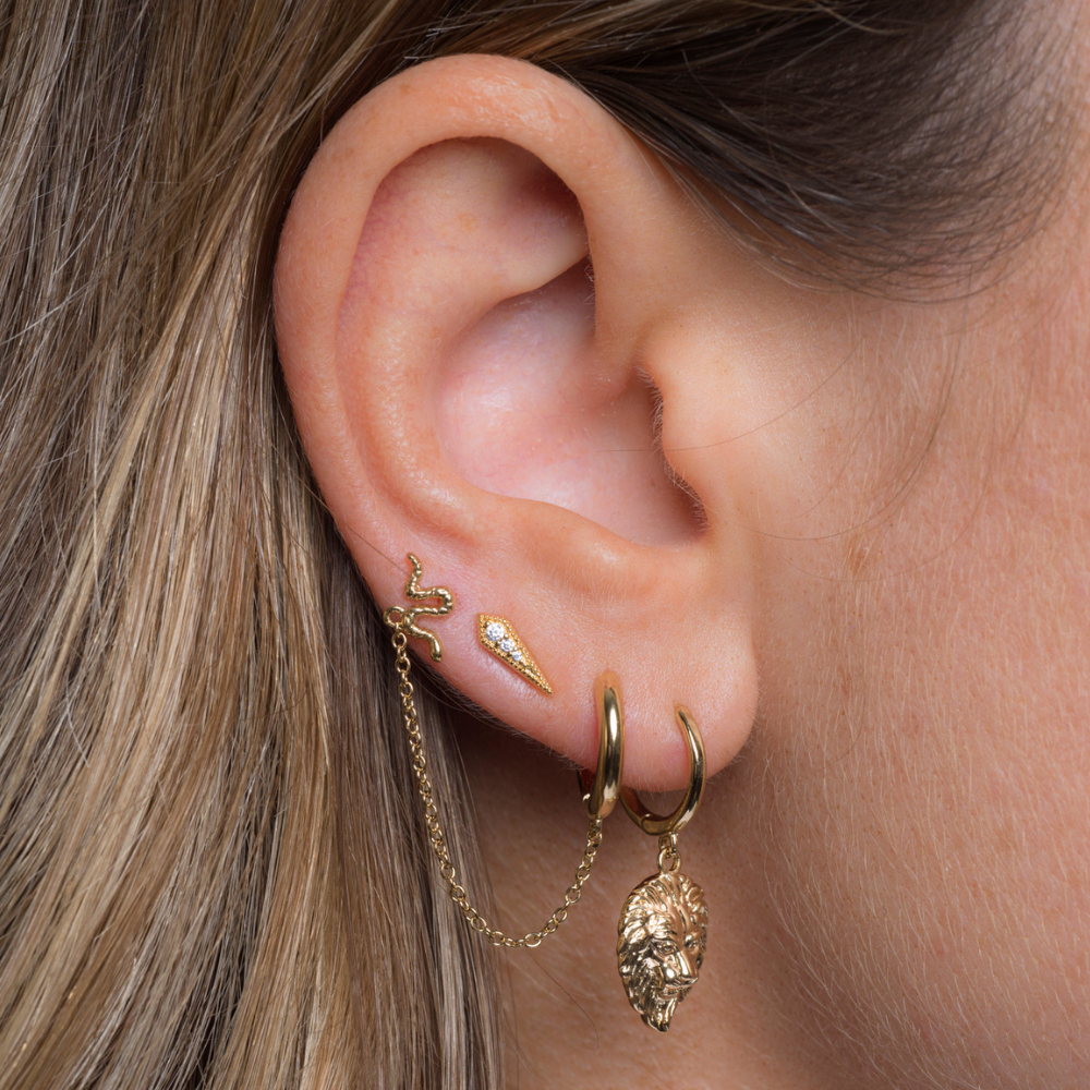 Boucle d'oreille Créole dorée or 24 carats