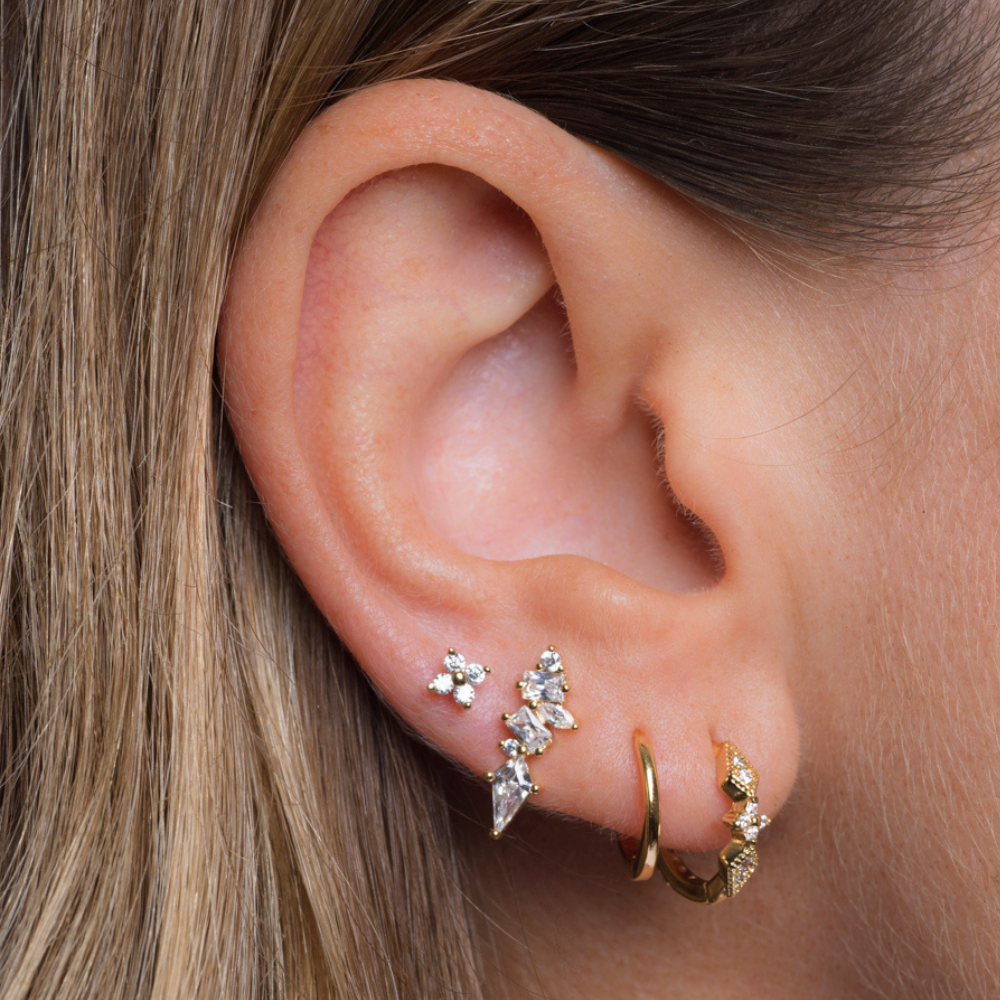 Boucle d'oreille Créole dorée or 24 carats