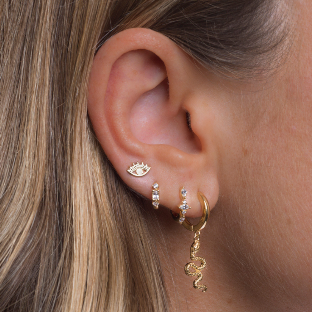 Boucle d'oreille Puce dorée or 24 carats