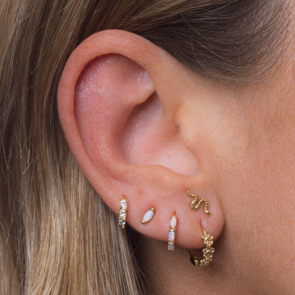 Boucle d'oreille Puce dorée or 24 carats