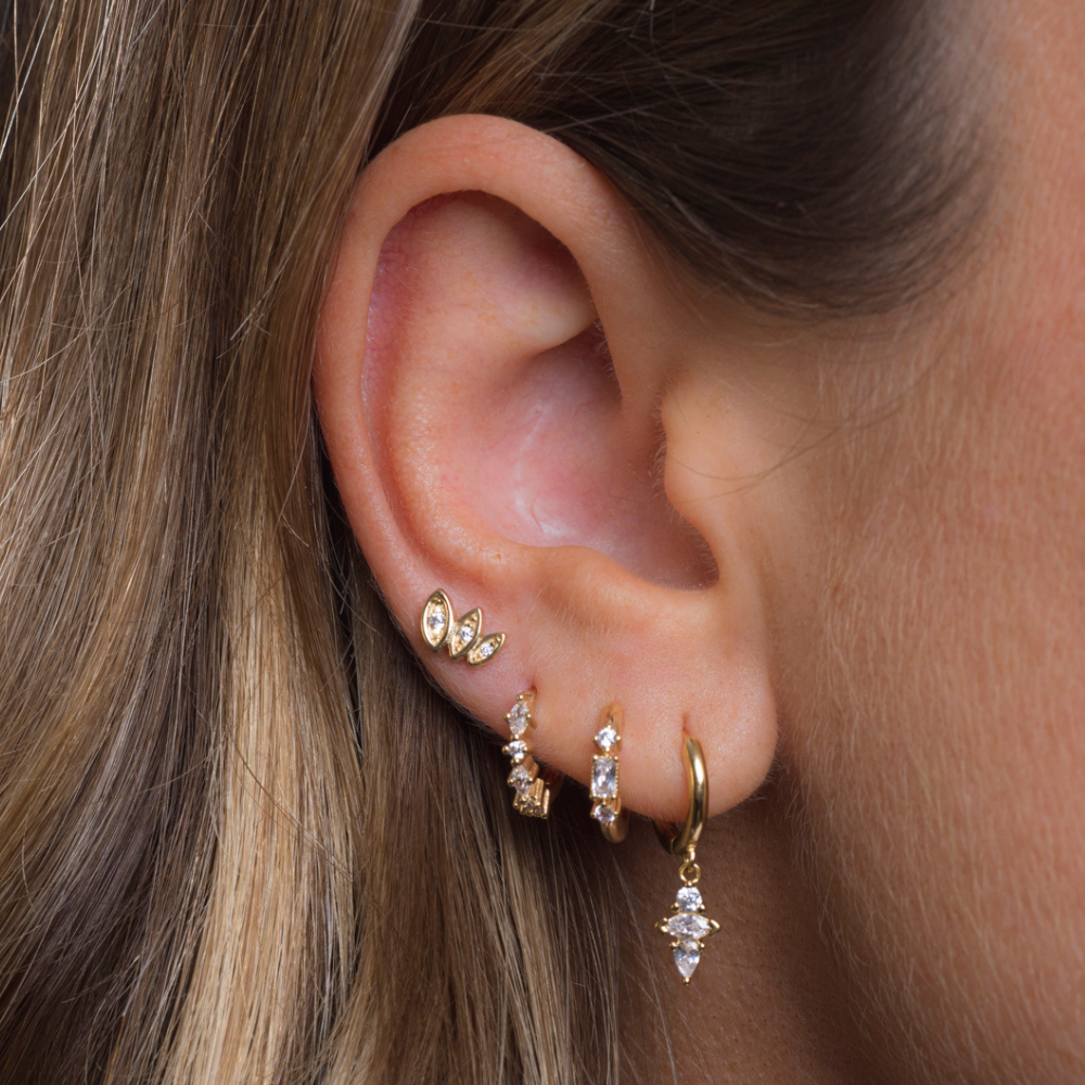 Boucle d'oreille Puce dorée or 24 carats