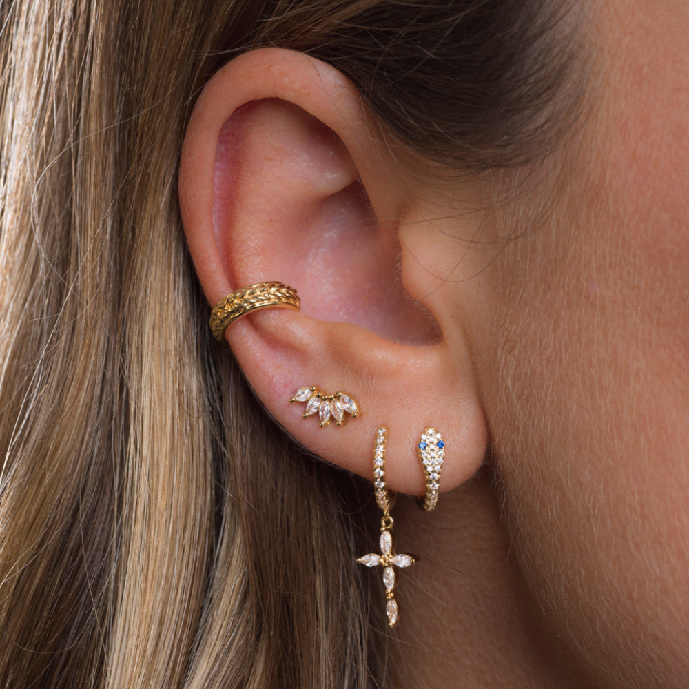 Boucle d'oreille Créole dorée or 24 carats