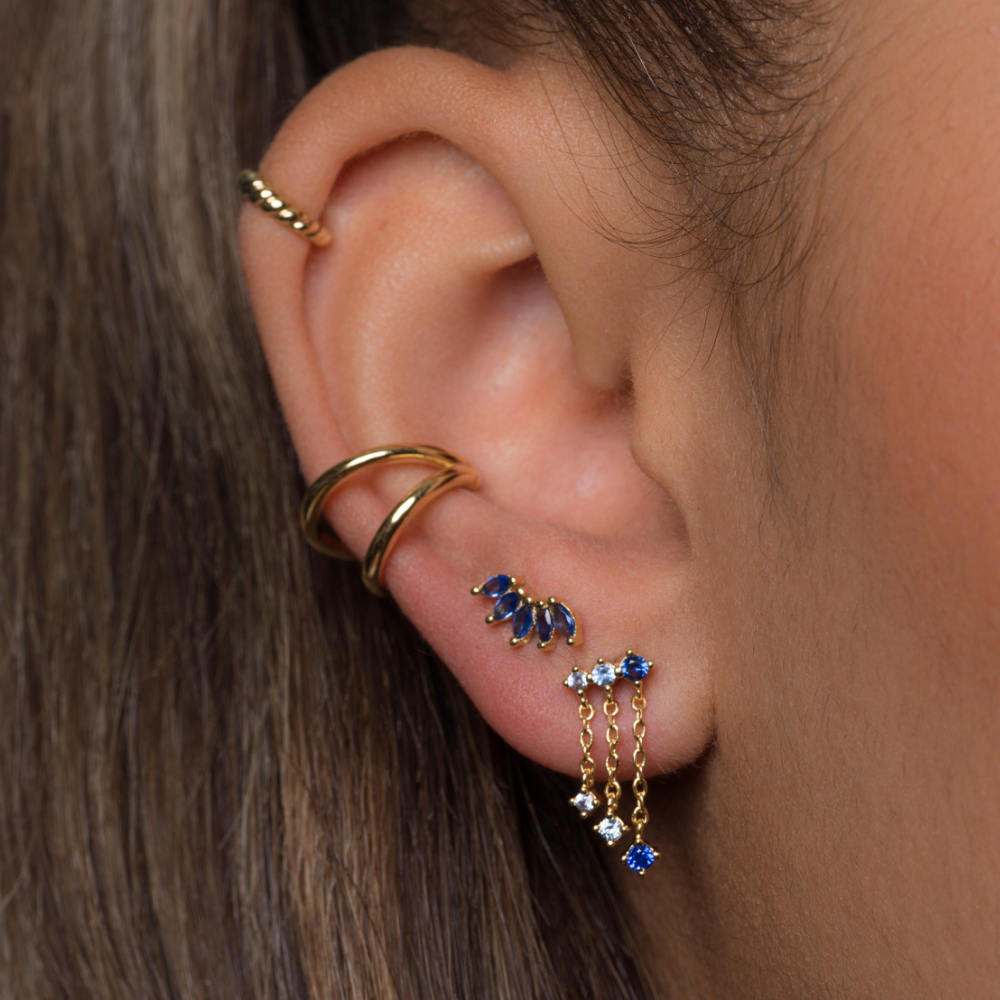 Boucle d'oreille Puce dorée or 24 carats