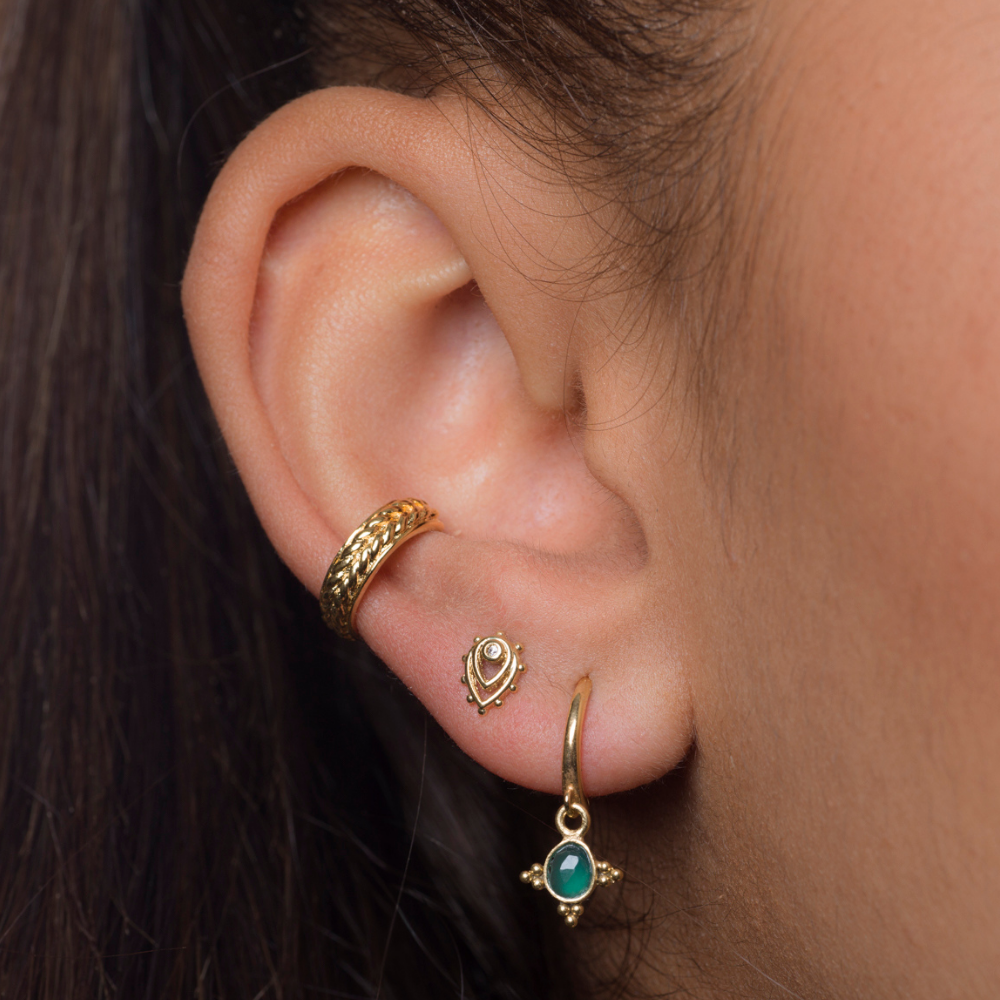 Boucle d'oreille Puce dorée or 24 carats