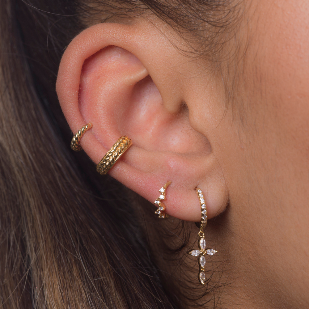 Boucle d'oreille Créole dorée or 24 carats